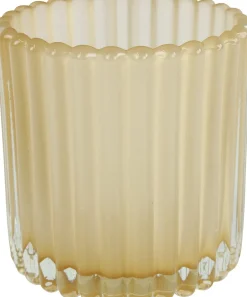 Countryfield waxinelichthouder Wave beige D 9 H 9 cm