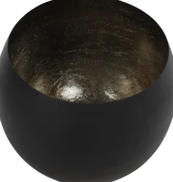 Countryfield waxinelichthouder Eggy zwart D 20 H 20 cm