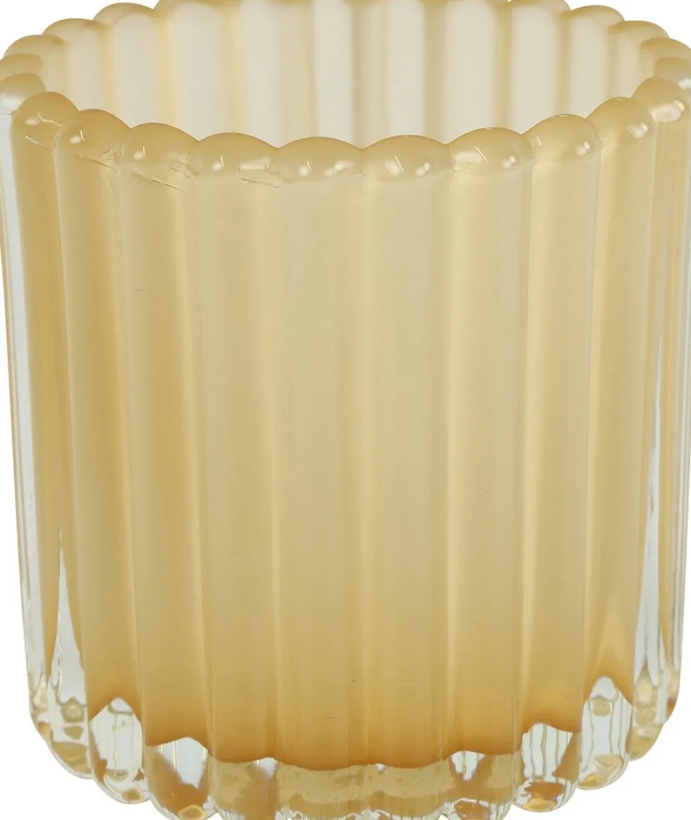 Countryfield waxinelichthouder Wave beige D 7,5 H 7,5 cm