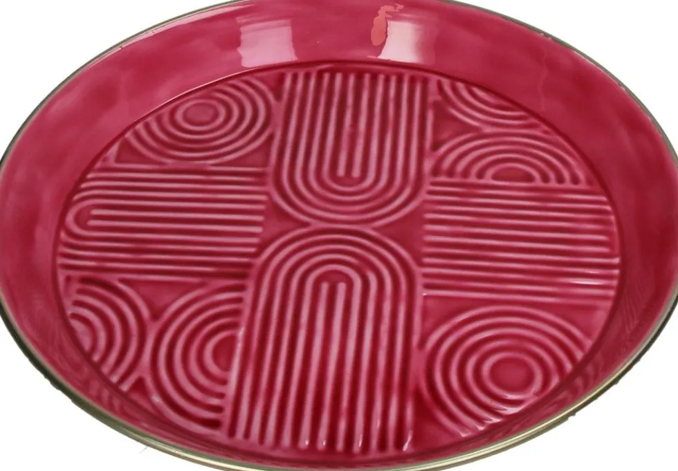 Decoratiebord Coral roze D 36 H 4 cm