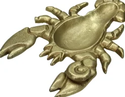 Decoratiebord Kreeft goud 21 x 15 x 3 cm
