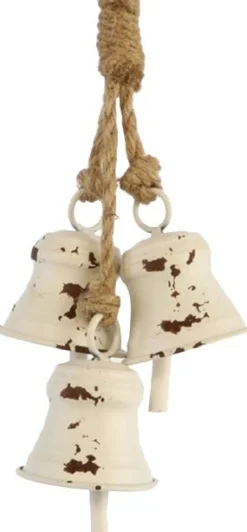 Decoratie hanger bel wit 15 x 8 x 40 cm