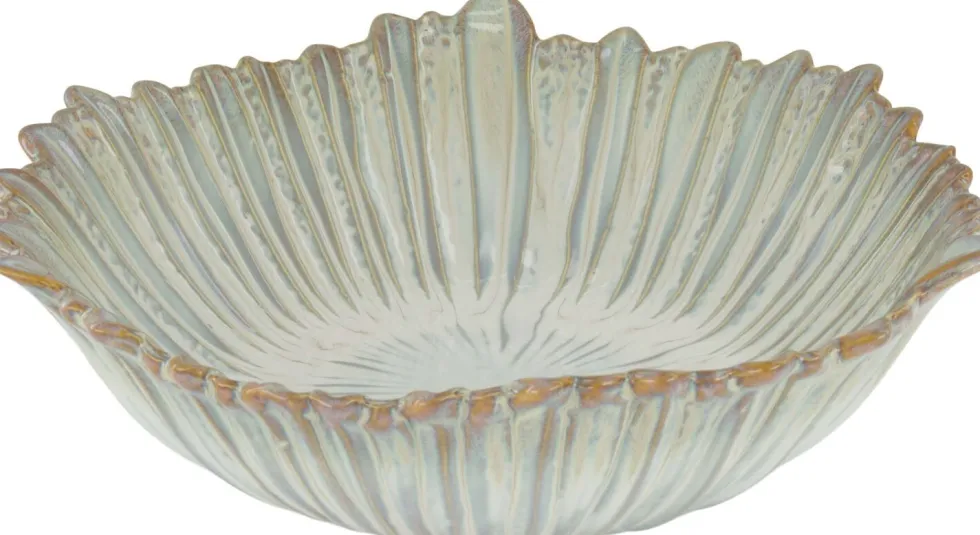 Decoratieschaal Ella blauw / crème D 28 H 9 cm