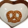 Decoratieschaal Pretzel wit / bruin 13 x 11,7 x 4,8 cm