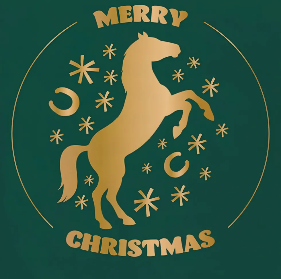 Decoratietegel Kerst paard 10,5 x 10,5 cm