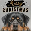 Decoratietegel Kerst rottweiler 10,5 x 10,5 cm