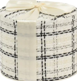 Decoris cadeauverpakking wit / zwart D 13 H 13 cm