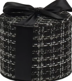 Decoris cadeauverpakking zwart / wit D 13 H 13 cm