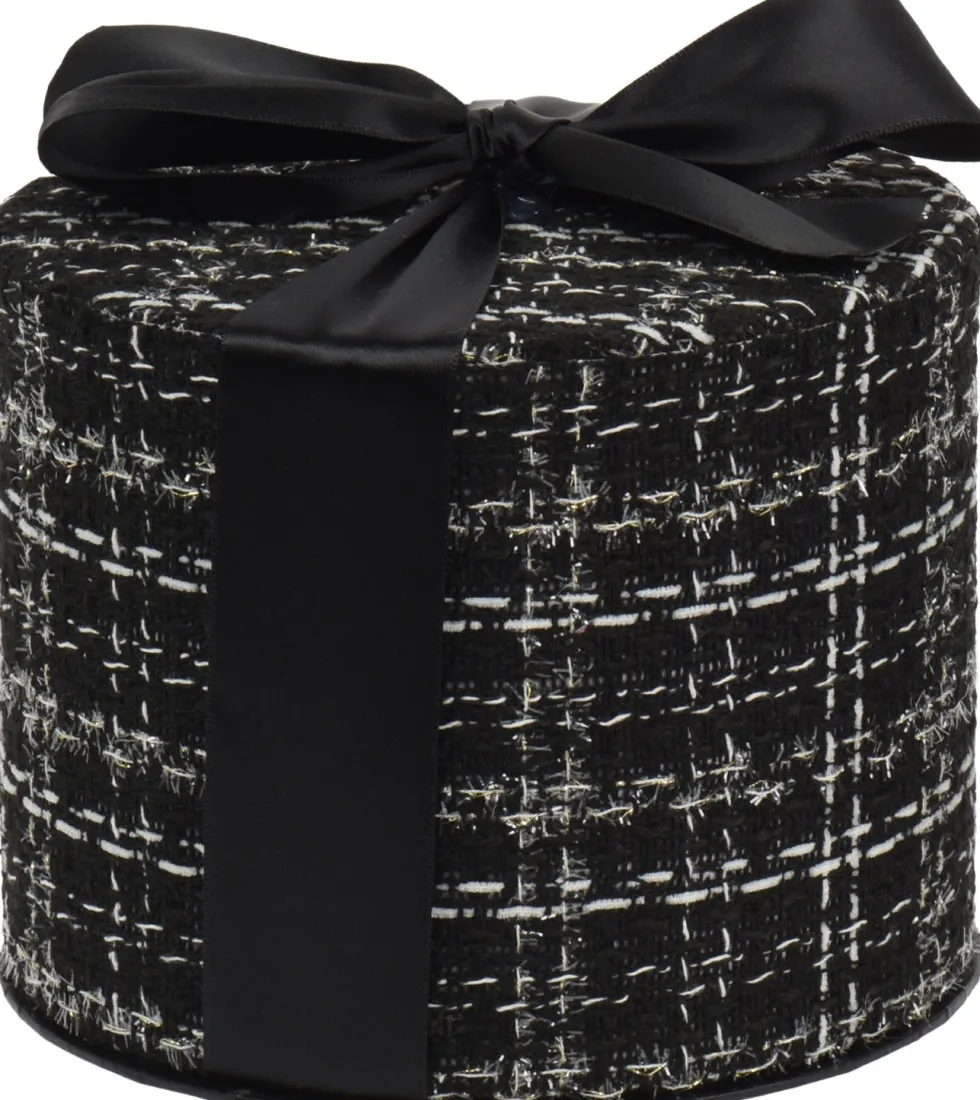 Decoris cadeauverpakking zwart / wit D 13 H 13 cm