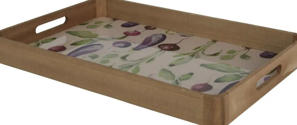 Decoris dienblad naturel vurenhout 45 x 30 x 4,5 cm