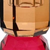 Decoris kandelaar Chrys bruin / rood 5 x 5 x 9 cm