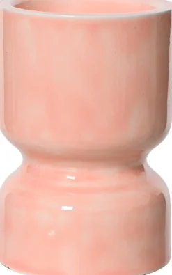 Decoris kandelaar roze D 10,5 H 15 cm