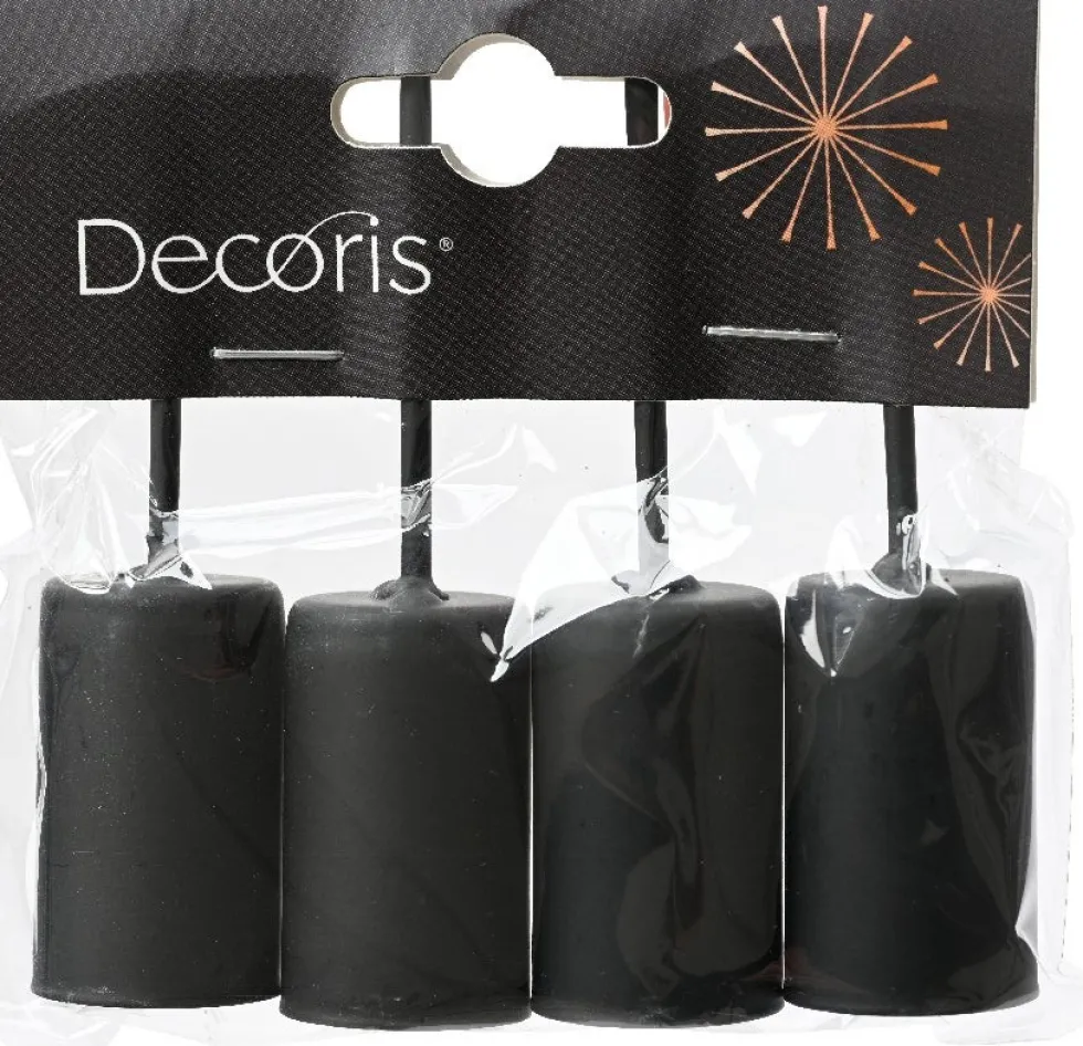Decoris kandelaar zwart D 2,3 H 9,2 cm