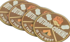 Decoris onderzetter Outdoor Cooking multi D 9 H 2,3 4 stuks