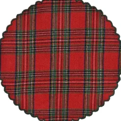 Decoris placemat rood D 35 H 0,5 cm