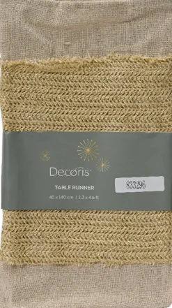 Decoris tafelloper Ravi naturel 40 x 140 cm