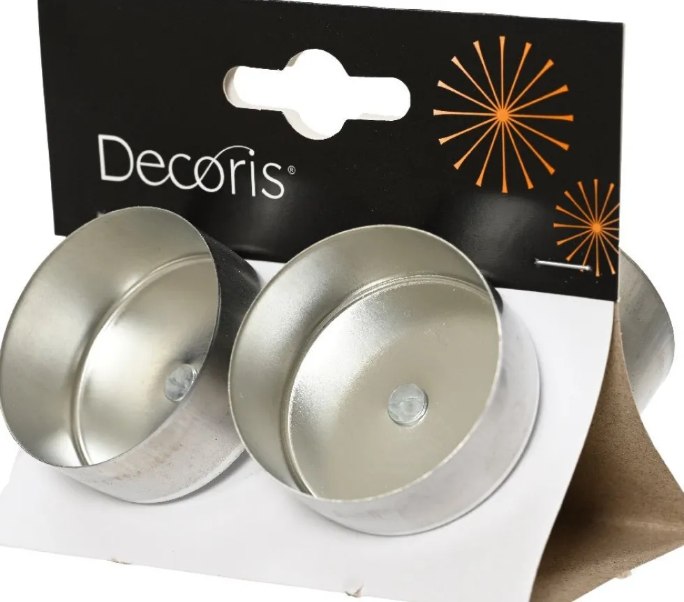 Decoris waxinelichthouder zilver D 4,2 H 7 cm