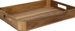 Dienblad bruin acacia 38 x 26 x 4,9 cm