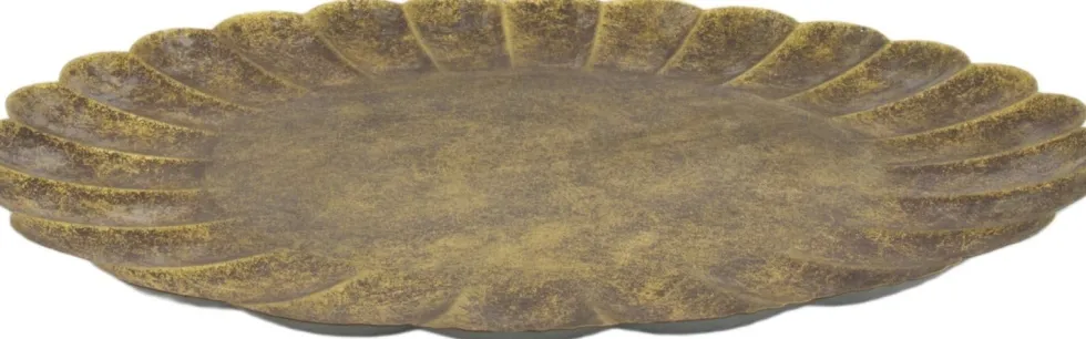 Dijk Natural Collections decoratiebord Elara bruin / goud D 58 H 3 cm