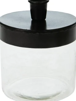 Dijk Natural Collections kandelaar zwart / zilver D 10 H 13 cm