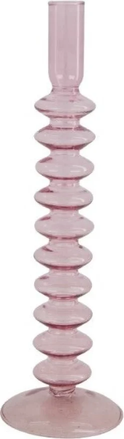 Dijk Natural Collections kandelaar roze 9 x 9 x 19,5 cm