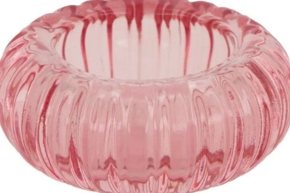 Dijk Natural Collections waxinelichthouder roze D 8,3 H 3,5 cm