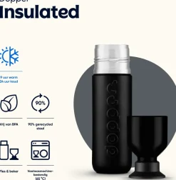 Dopper drinkfles Insulated blazing black 1000 ml