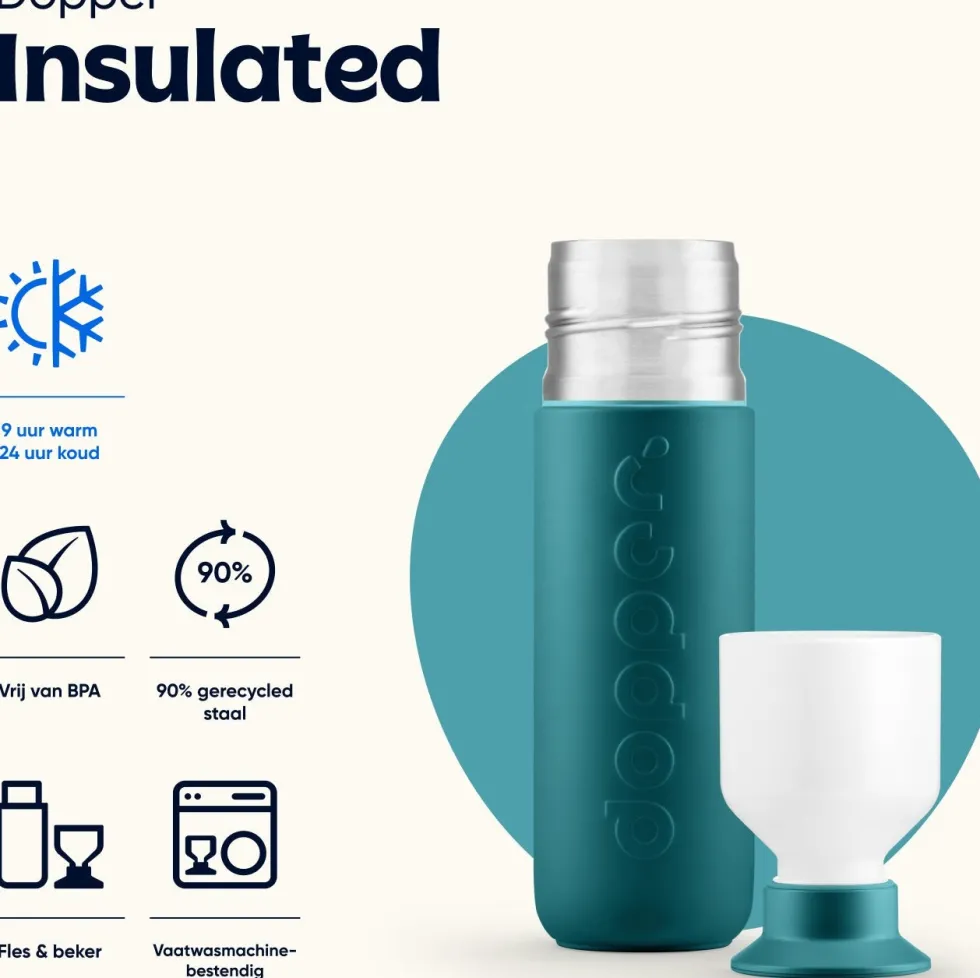 Dopper drinkfles Insulated green lagoon 350 ml