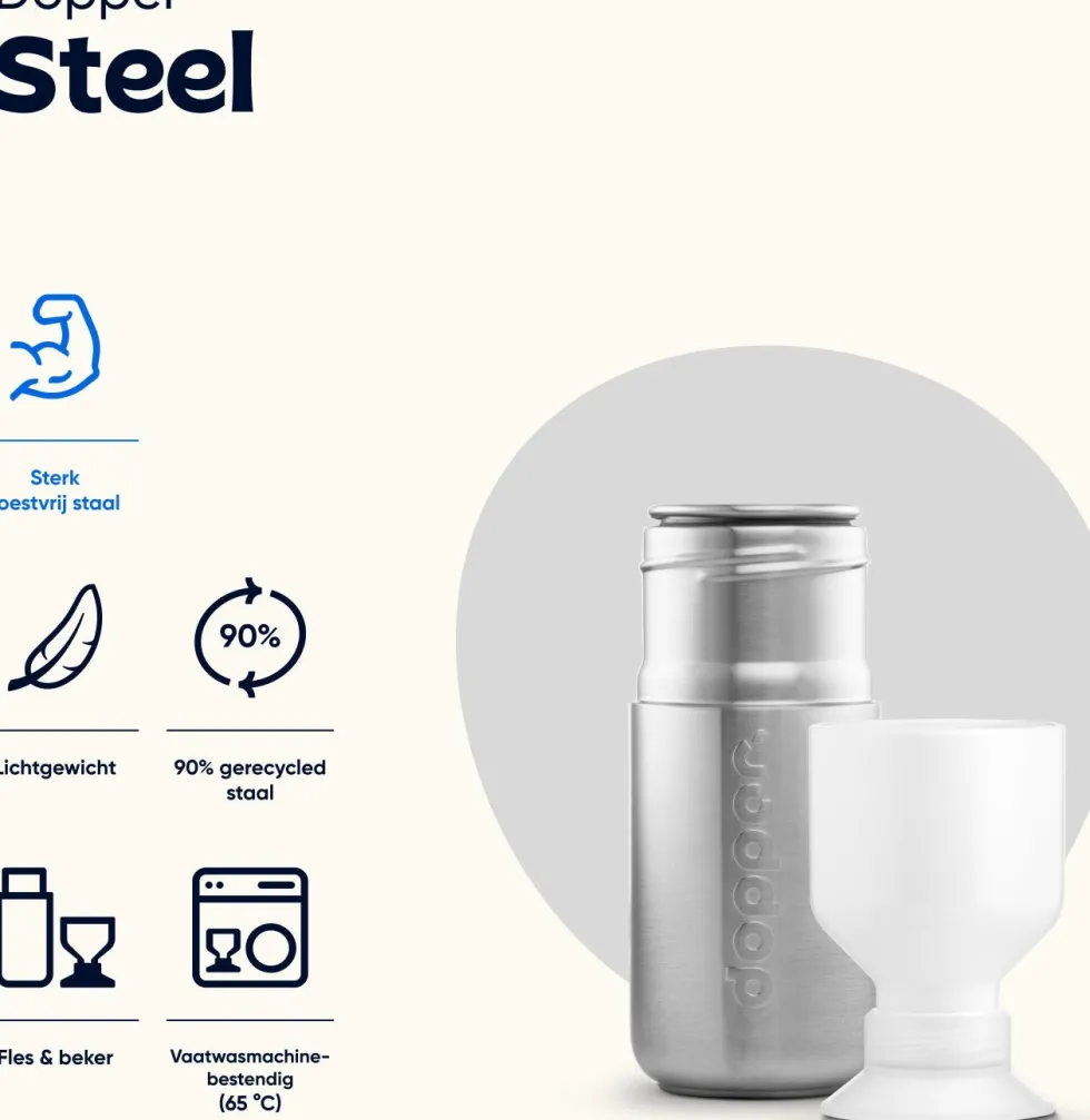 Dopper drinkfles Steel 350 ml
