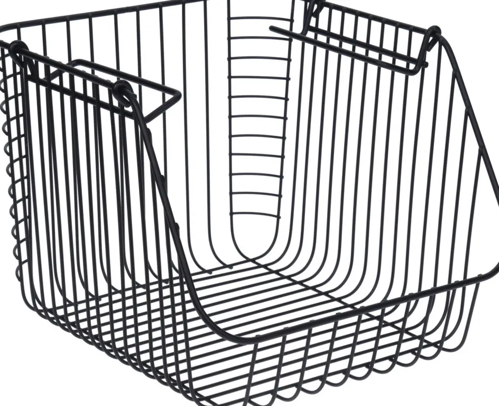 Draadmand Sef stapelbaar zwart 29 x 27 x 21 cm