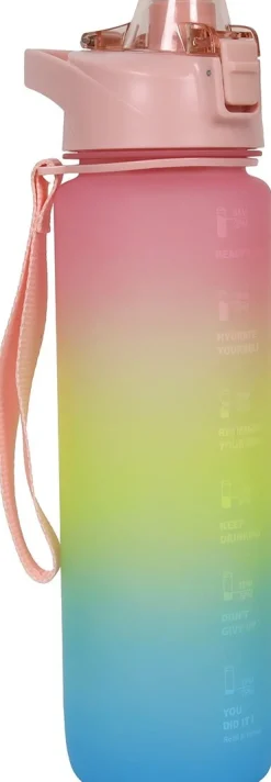 Drinkfles Pastel roze / geel / blauw 1 L