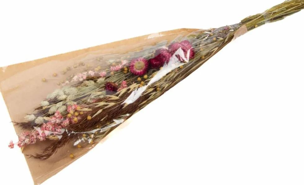 Droogbloemen Veldboeket Susan roze H 60 cm