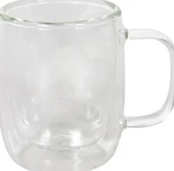 Dubbelwandig glas met oor Isa 110 ml 2 stuks