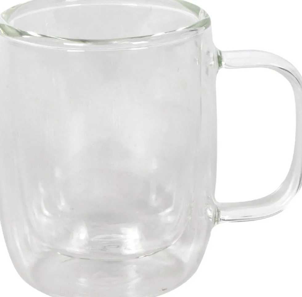 Dubbelwandig glas met oor Isa 110 ml 2 stuks
