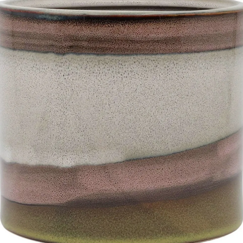 Duif bloempot Horizon wit / roze / groen D 14 H 12,5 cm