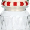 Duif voorraadpot sneeuwpop Pablo rood / wit / groen D 11 H 23,4 cm