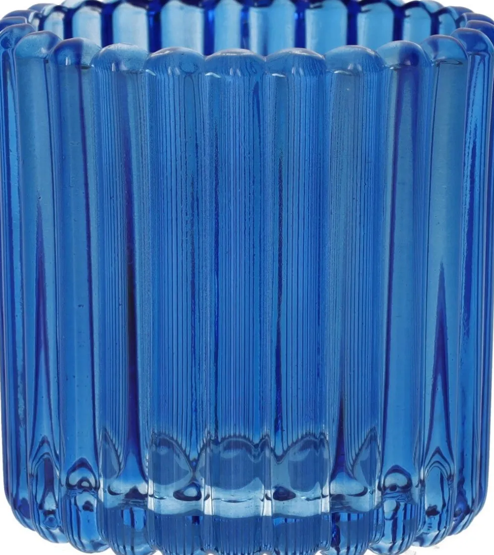 Duif waxinelichthouder Bliss blauw D 7,5 H 7,4 cm
