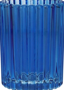 Duif waxinelichthouder Bliss blauw D 7,8 H 10 cm