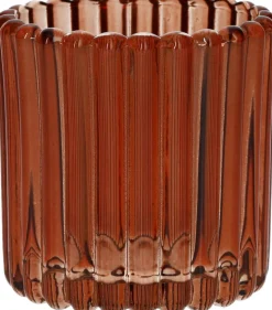 Duif waxinelichthouder Bliss bruin D 7,5 H 7,4 cm