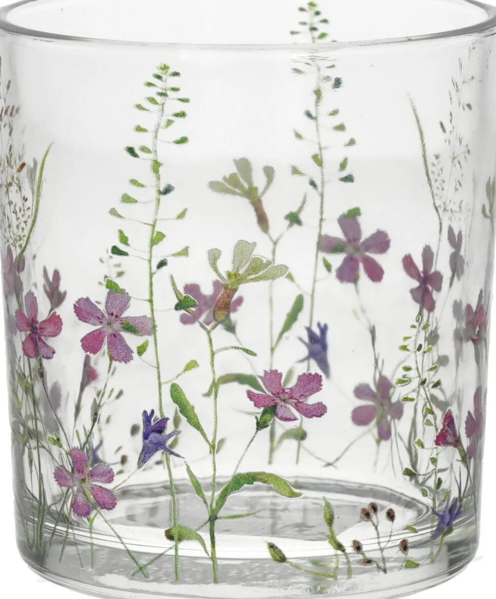 Duif waxinelichthouder Bloem transparant D 7,3 H 8 cm