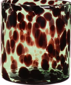 Duif waxinelichthouder Jane groen / zwart D 15 H 15,5 cm