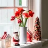 Duif waxinelichthouder Maison wit / rood 12,5 x 8 x 18,8 cm