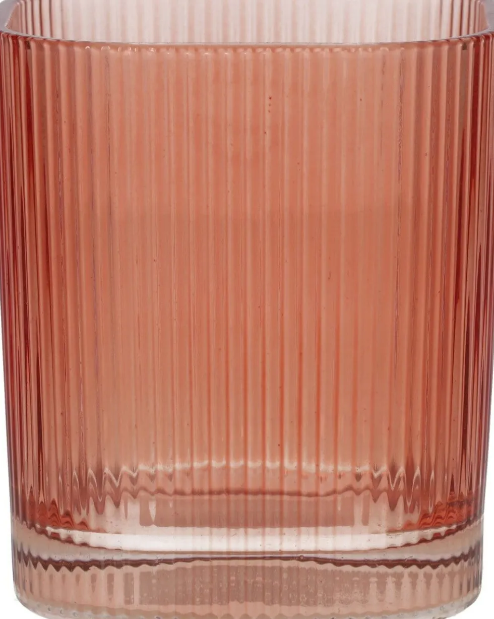 Duif waxinelichthouder oranje D 8 H 9 cm