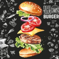 Duni BBQ servetten My Burger 33 x 33 cm 20 stuks