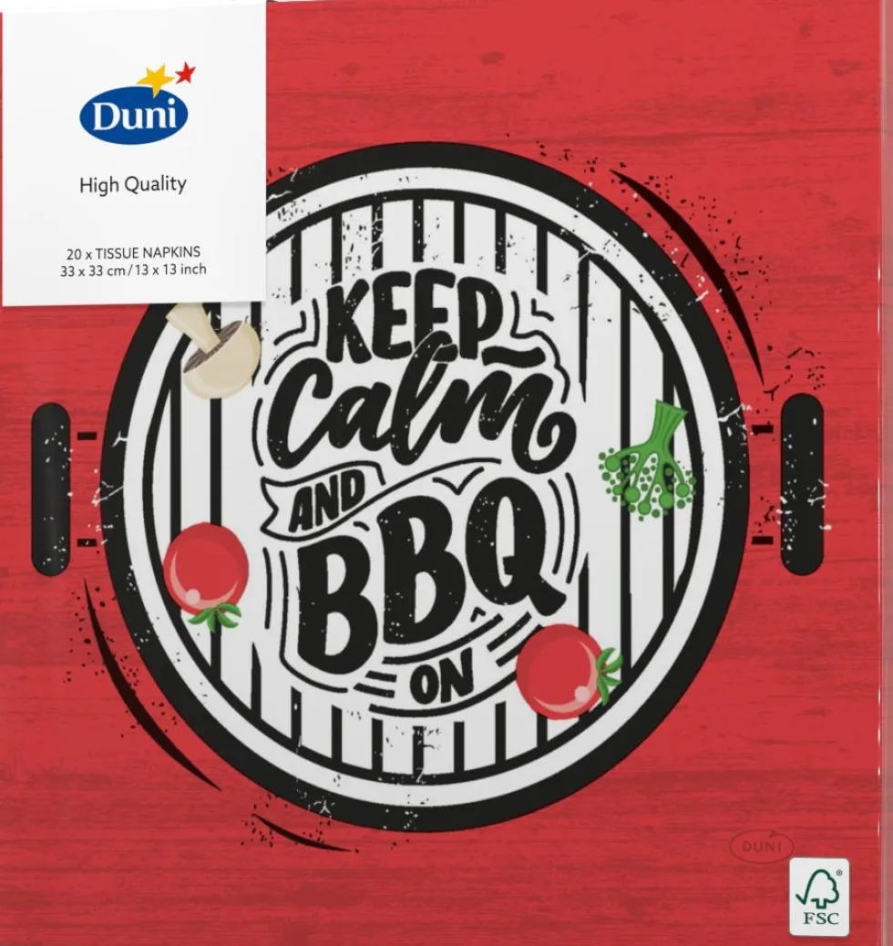 Duni servet BBQ Grill multi 33 x 33 cm 20 stuks