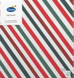 Duni servet BBQ Stripe multi 33 x 33 cm 20 stuks