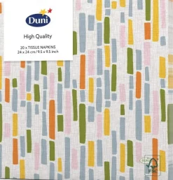 Duni servet Cabana Stripe multi 33 x 33 cm 20 stuks