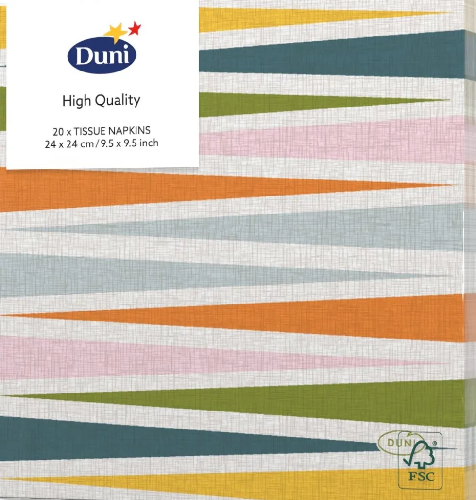 Duni servet Cabana Triangle multi 24 x 24 cm 20 stuks