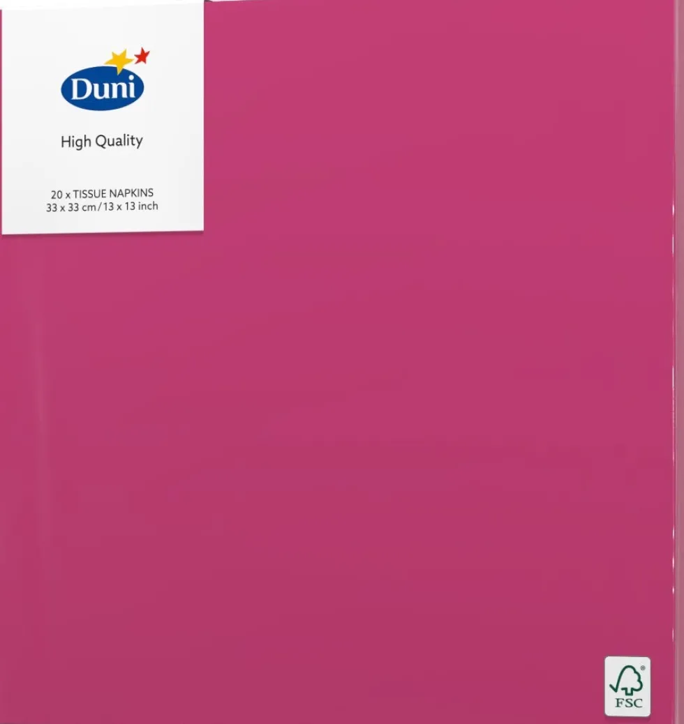 Duni servet Fuchsia roze 33 x 33 cm 20 stuks