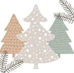 Duni servet Graphic Trees wit 33 x 33 cm 20 stuks